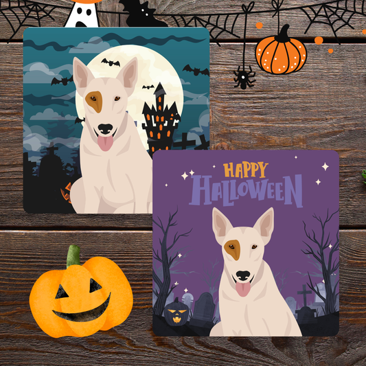Bull Terrier Dog set of 2 4x4 Coasters