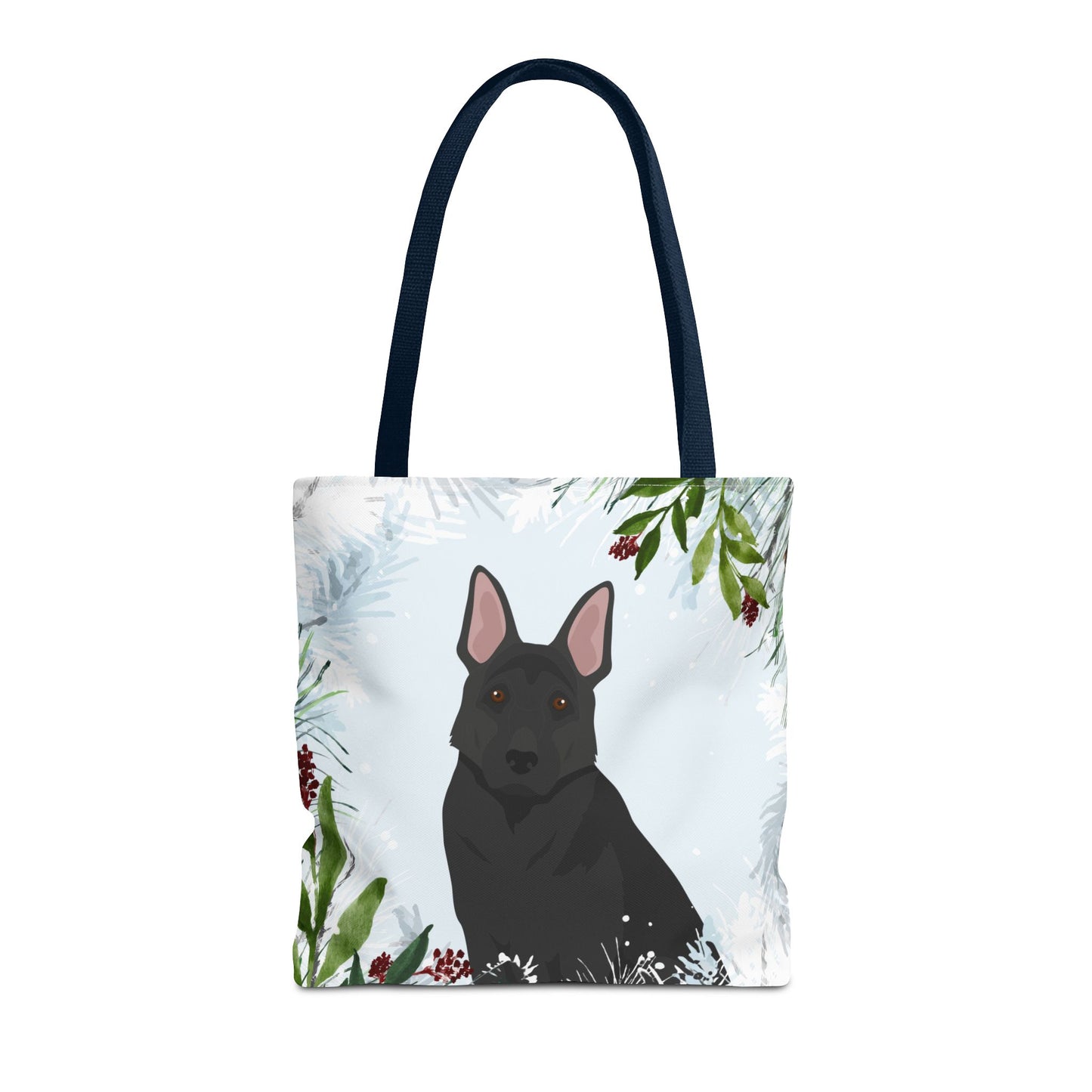 German Shepherd Dog Christmas Holiday Tote Bag 16x16