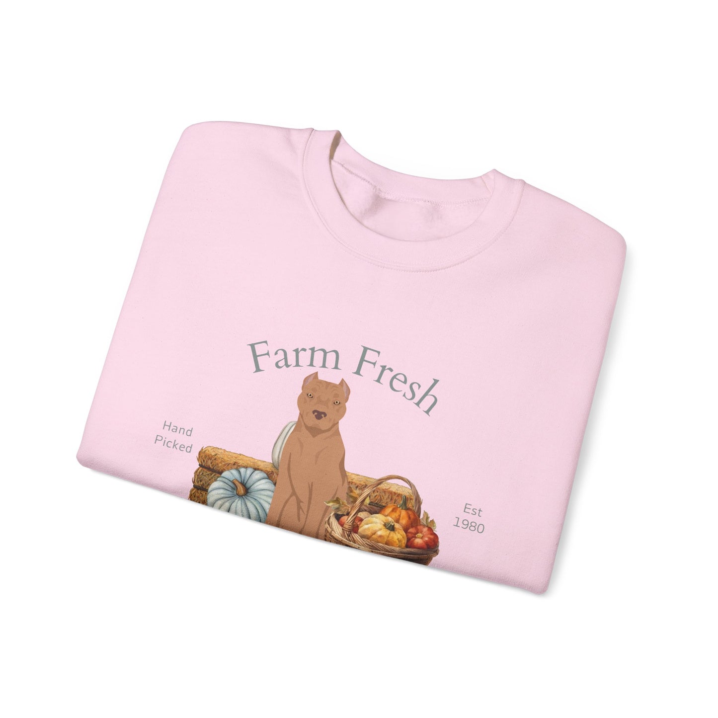 American Staffordshire Terrier Dog Fall Farm Fresh Unisex Heavy Blend Crewneck Sweatshirt