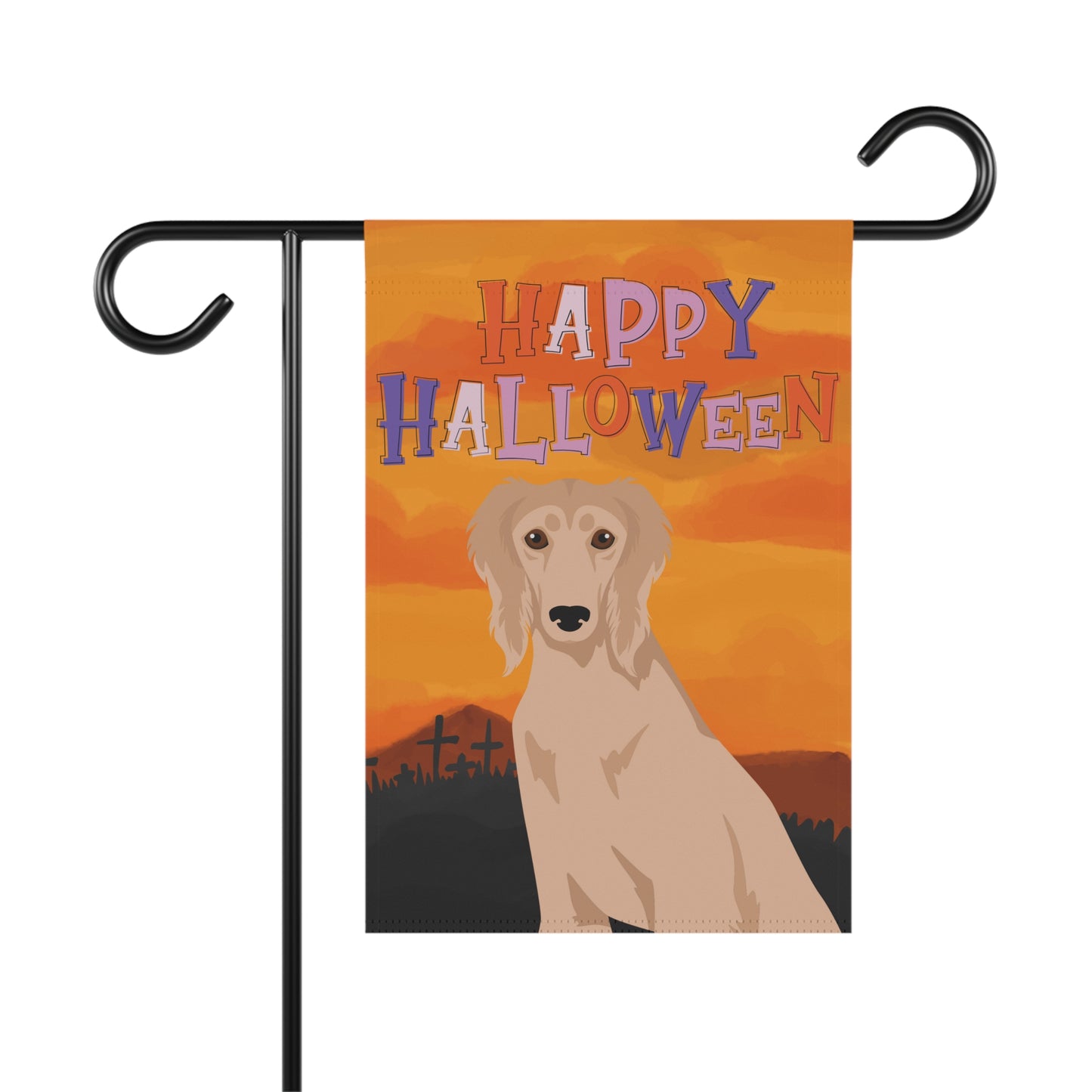 Saluki Dog Halloween Garden Flag