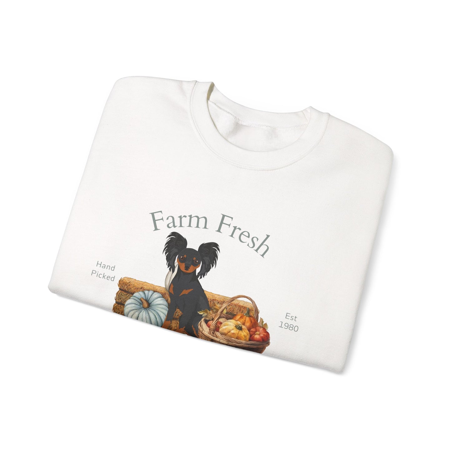 Russian Toy Terrier Dog Fall Farm Fresh Unisex Heavy Blend Crewneck Sweatshirt