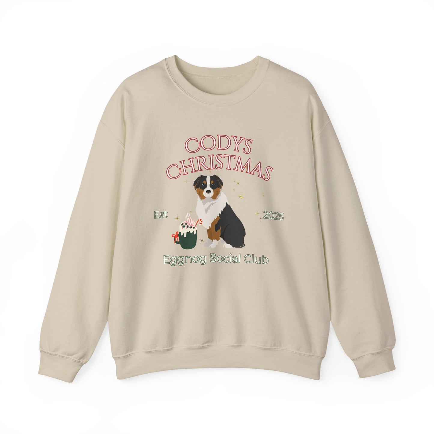 Australian Shepherd Dog Christmas Social Club Unisex Heavy Blend Crewneck Sweatshirt Custom Name