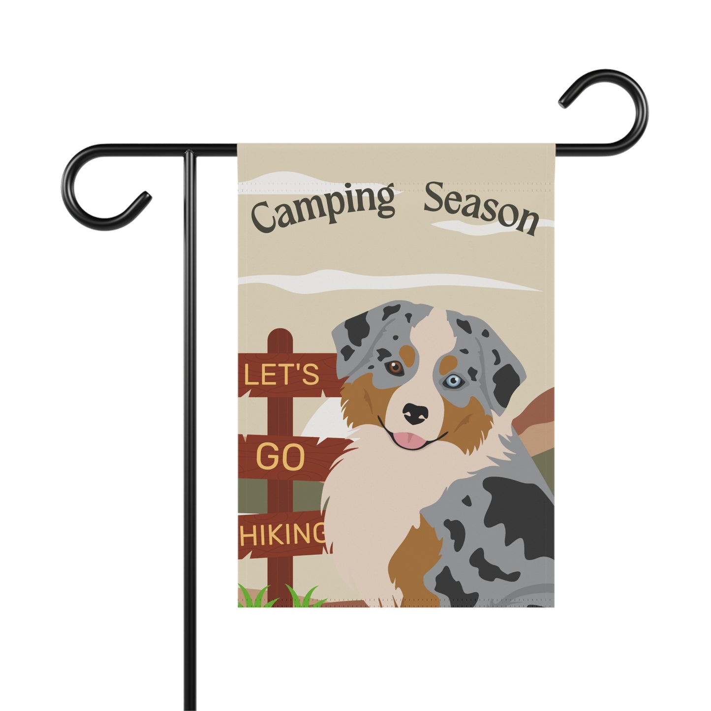 Miniature American Shepherd Dog Camping Garden Flag