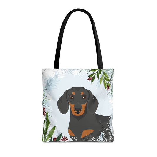 Dachshund Dog Christmas Holiday Tote Bag 16x16