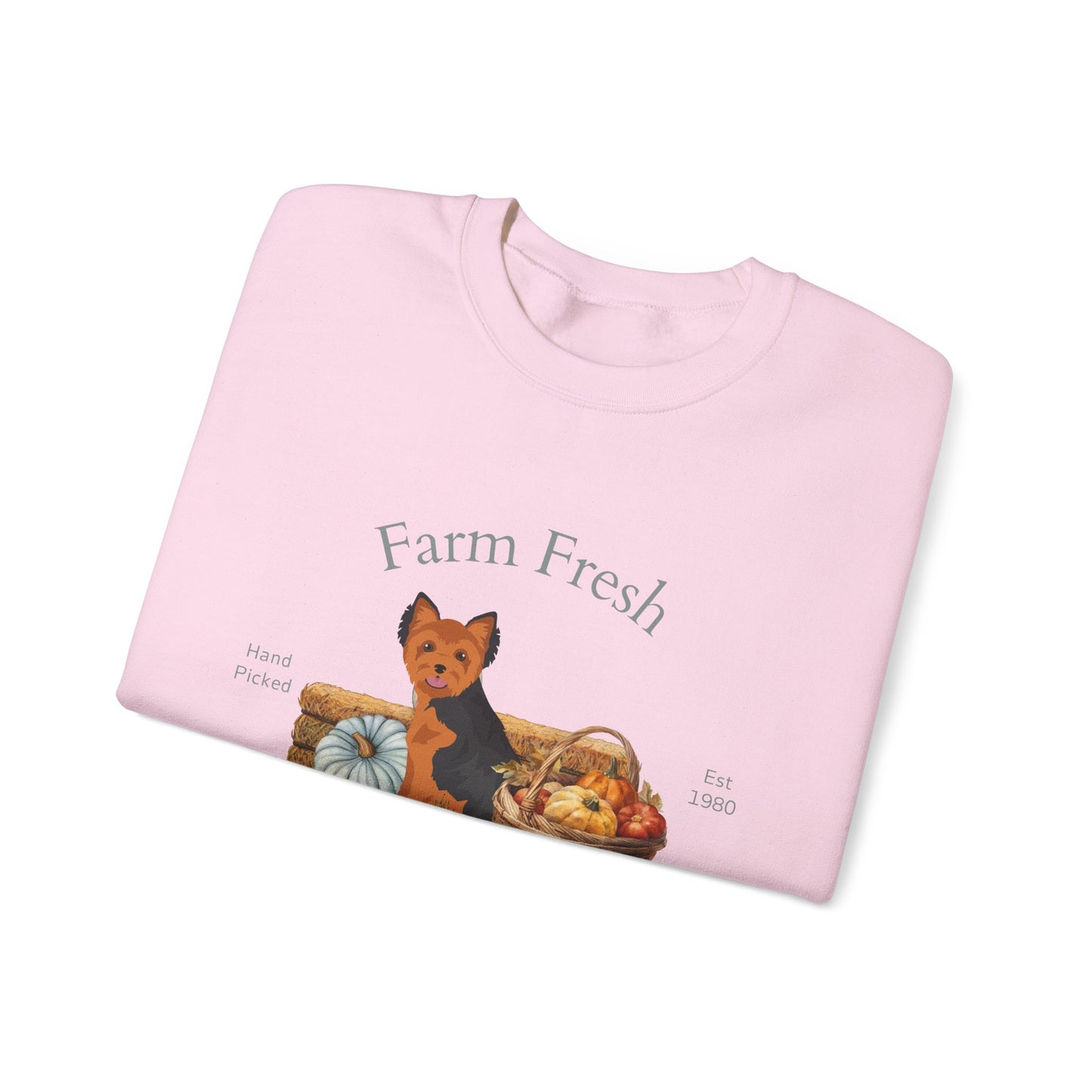 Yorkshire Terrier Dog Fall Farm Fresh Unisex Heavy Blend Crewneck Sweatshirt