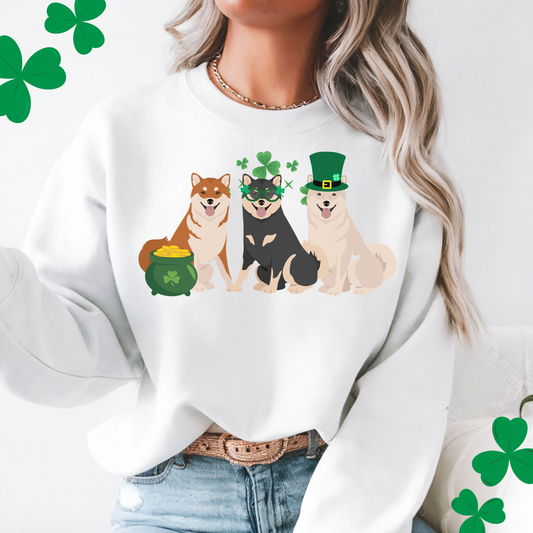 Shiba Inu Dog St Patricks Day Unisex Heavy Blend Crewneck Sweatshirt, St Pattys day, Cute Dog Mom Gift