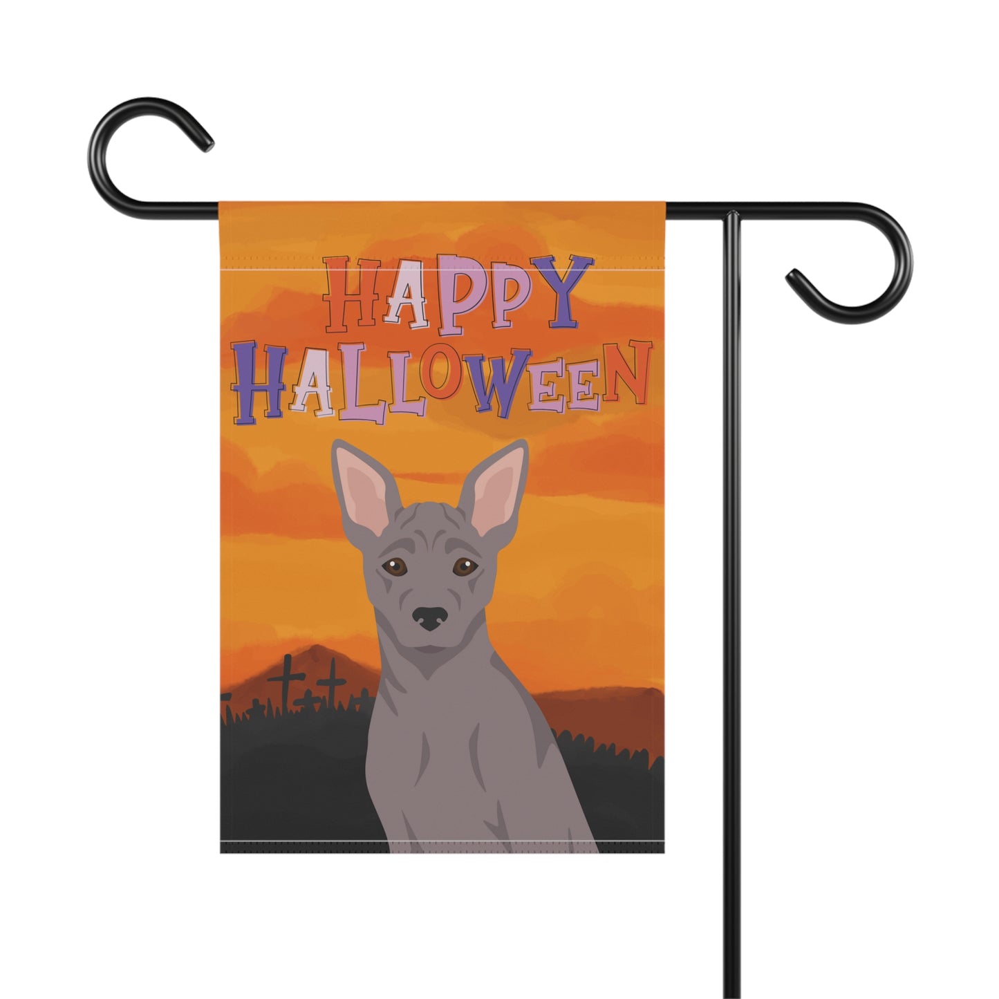 American Hairless Terrier Dog Halloween Garden Flag