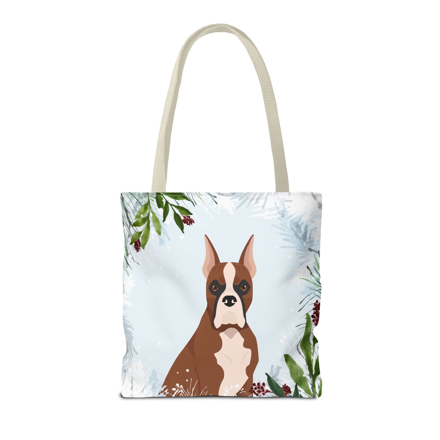 Boxer Dog Christmas Holiday Tote Bag 16x16
