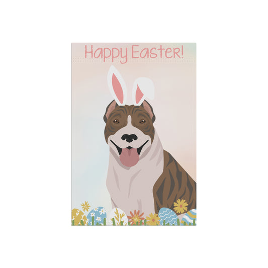 American Pitbull Terrier Dog Happy Easter Garden Flag