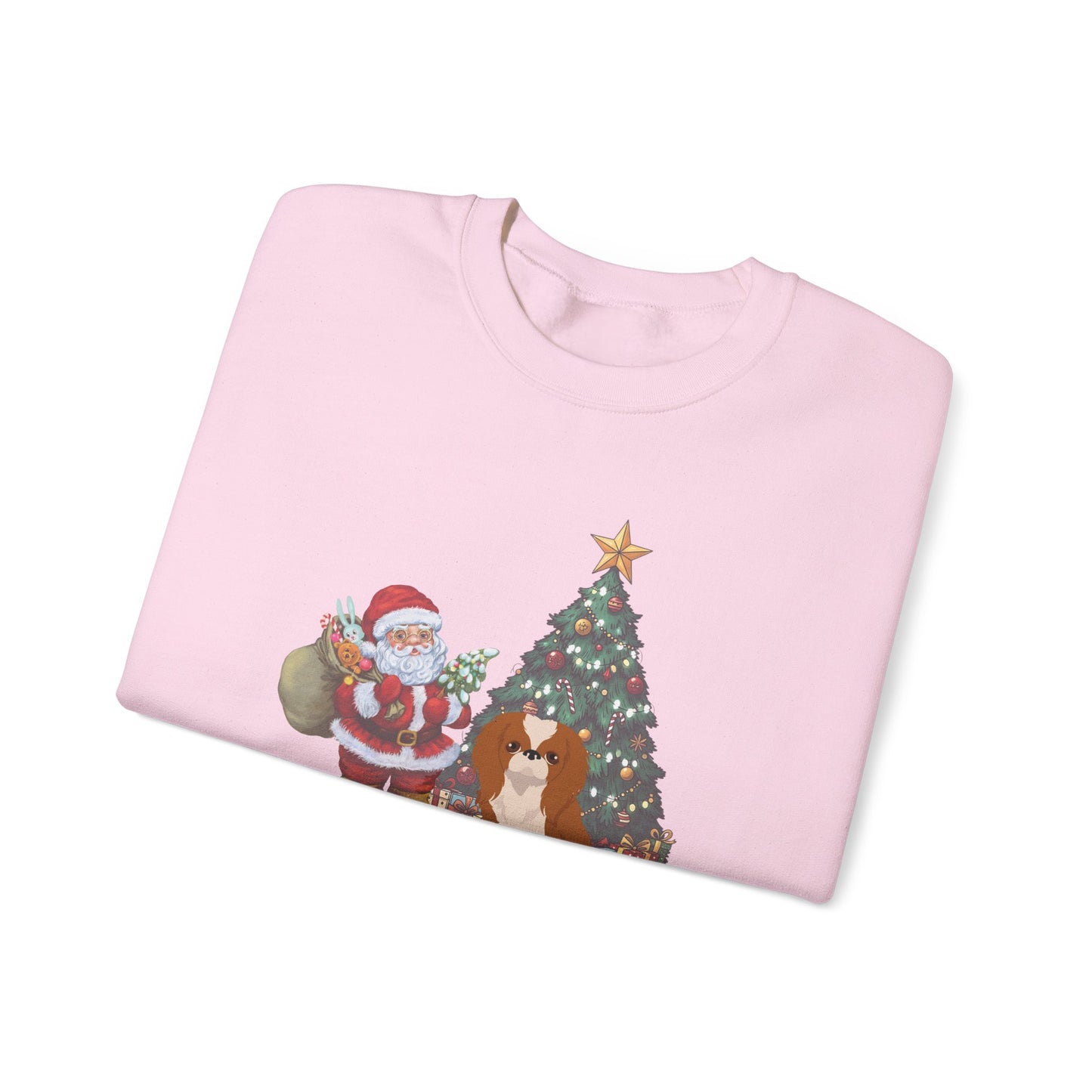 Japanese Chin Dog Santa's Little Helper Unisex Heavy Blend Crewneck Sweatshirt