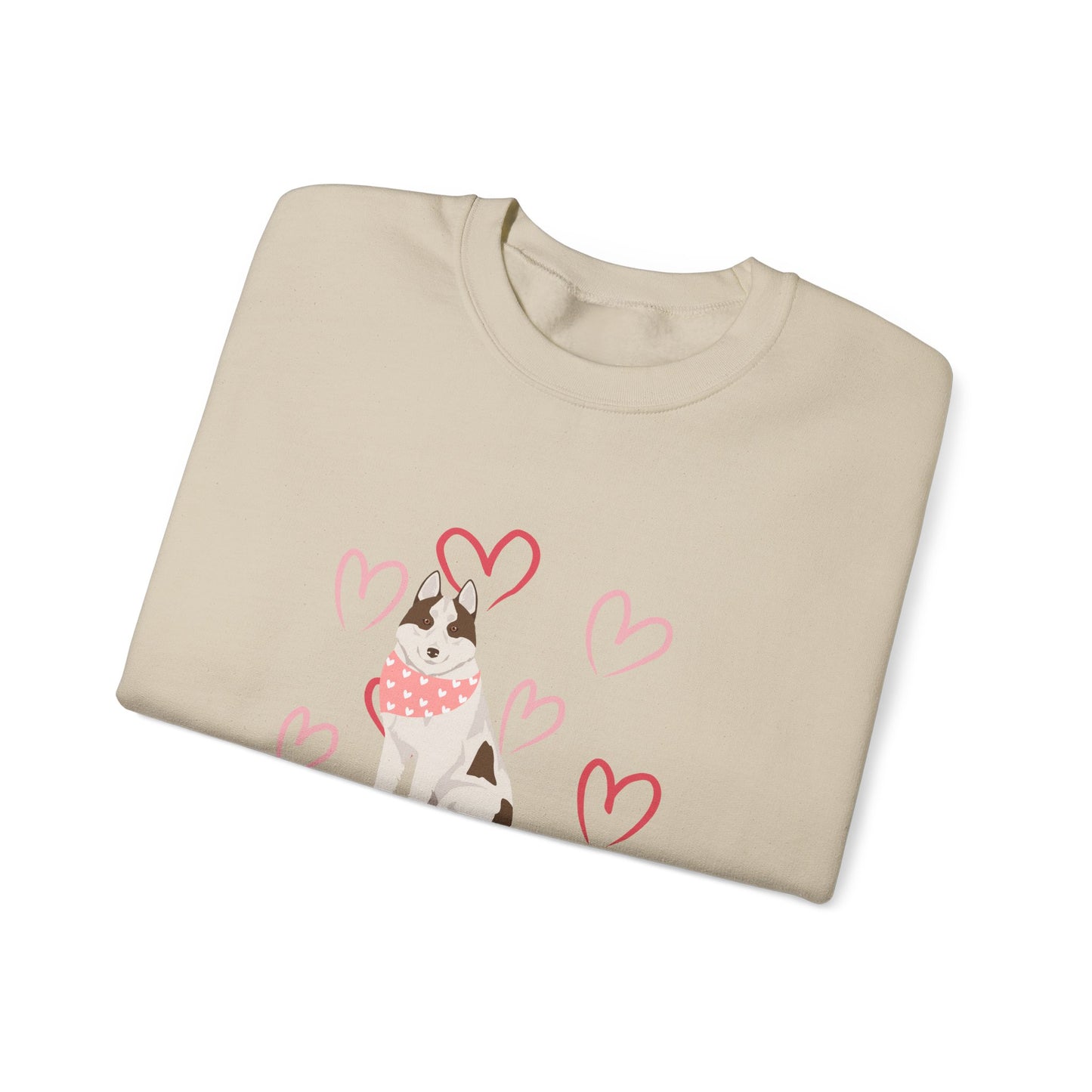 Siberian Husky Dog Valentines Day Unisex Heavy Blend Crewneck Sweatshirt