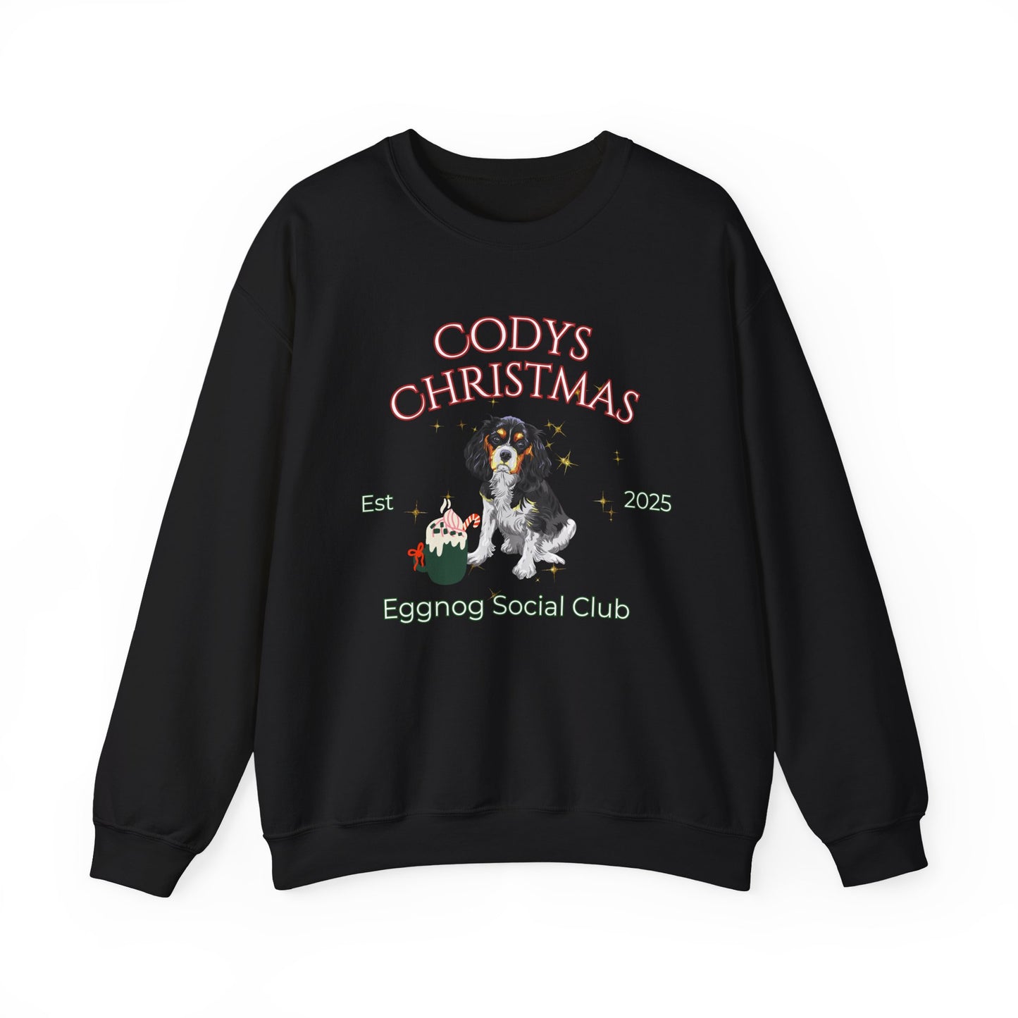 Cavalier King Charles Spaniel Dog Christmas Social Club Unisex Heavy Blend Crewneck Sweatshirt Custom Name