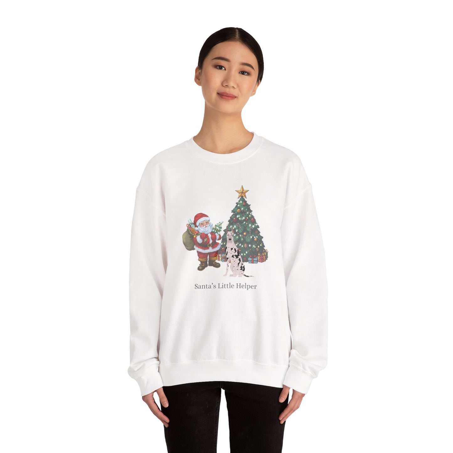 Great Dane Dog Santa's Little Helper Unisex Heavy Blend Crewneck Sweatshirt