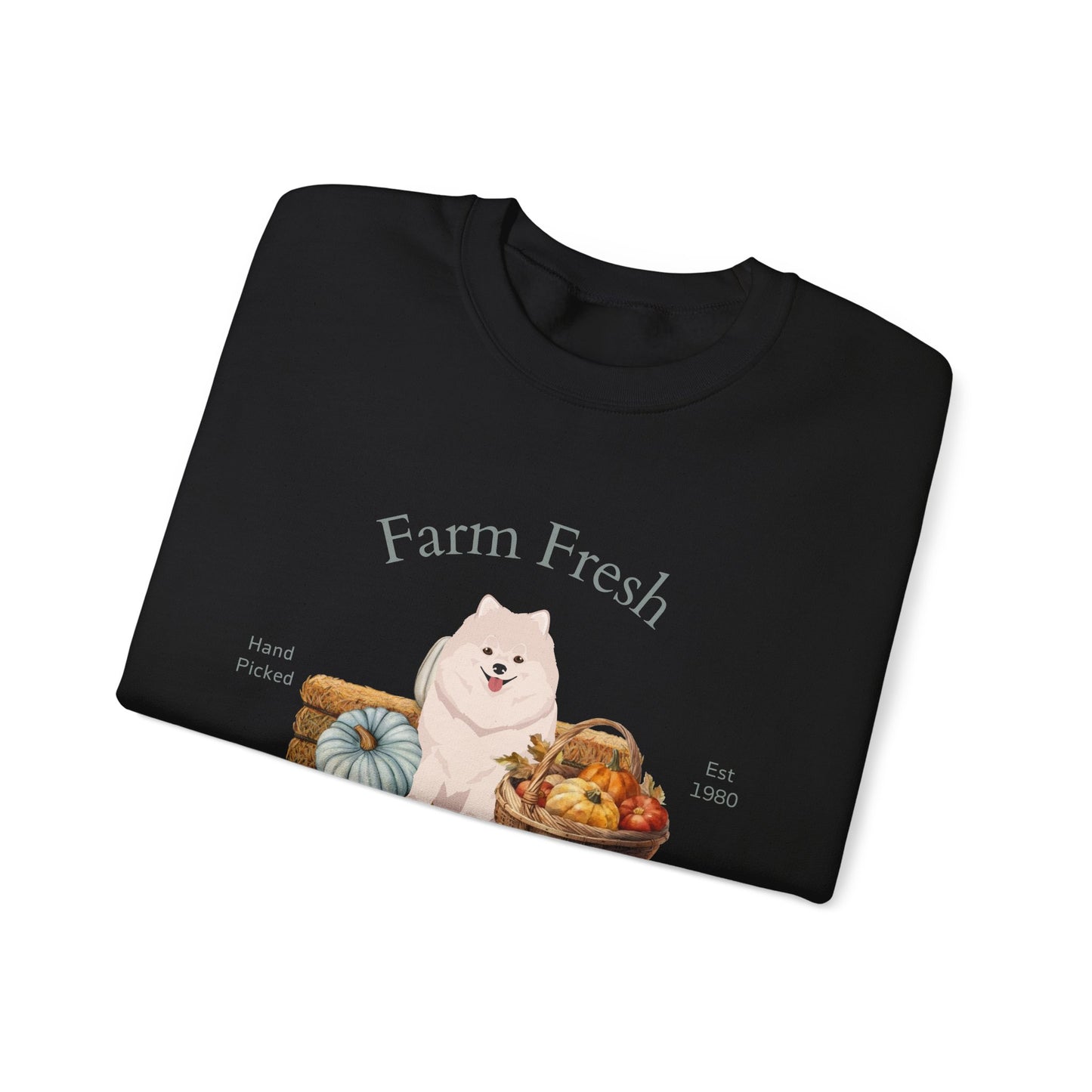 Pomeranian Dog Fall Farm Fresh Unisex Heavy Blend Crewneck Sweatshirt