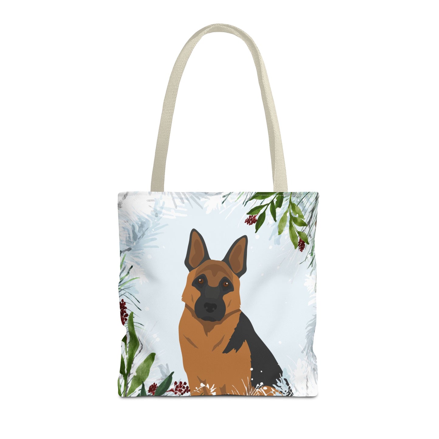 German Shepherd Dog Christmas Holiday Tote Bag 16x16