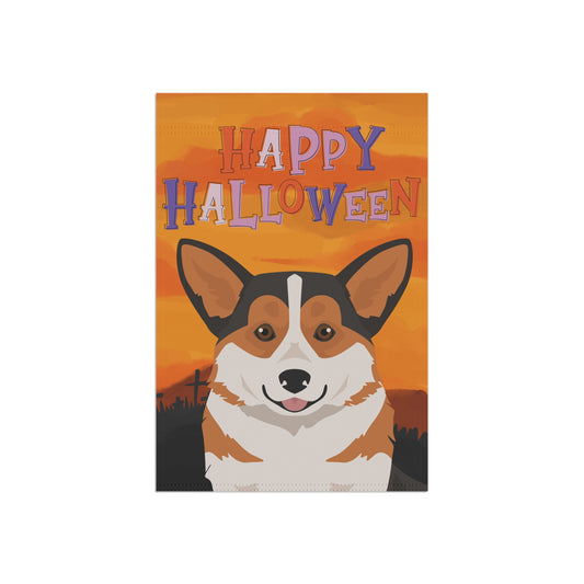 Pembroke Welsh Corgi Dog Halloween Garden Flag