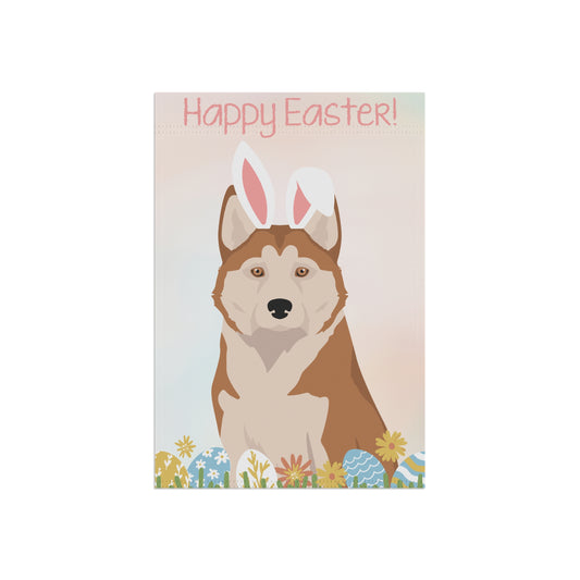 Alaskan Husky Dog Happy Easter Garden Flag