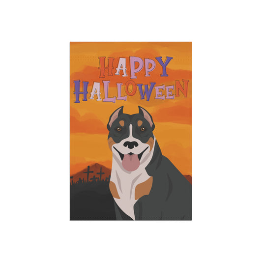 Pit Bull Dog Halloween Garden Flag