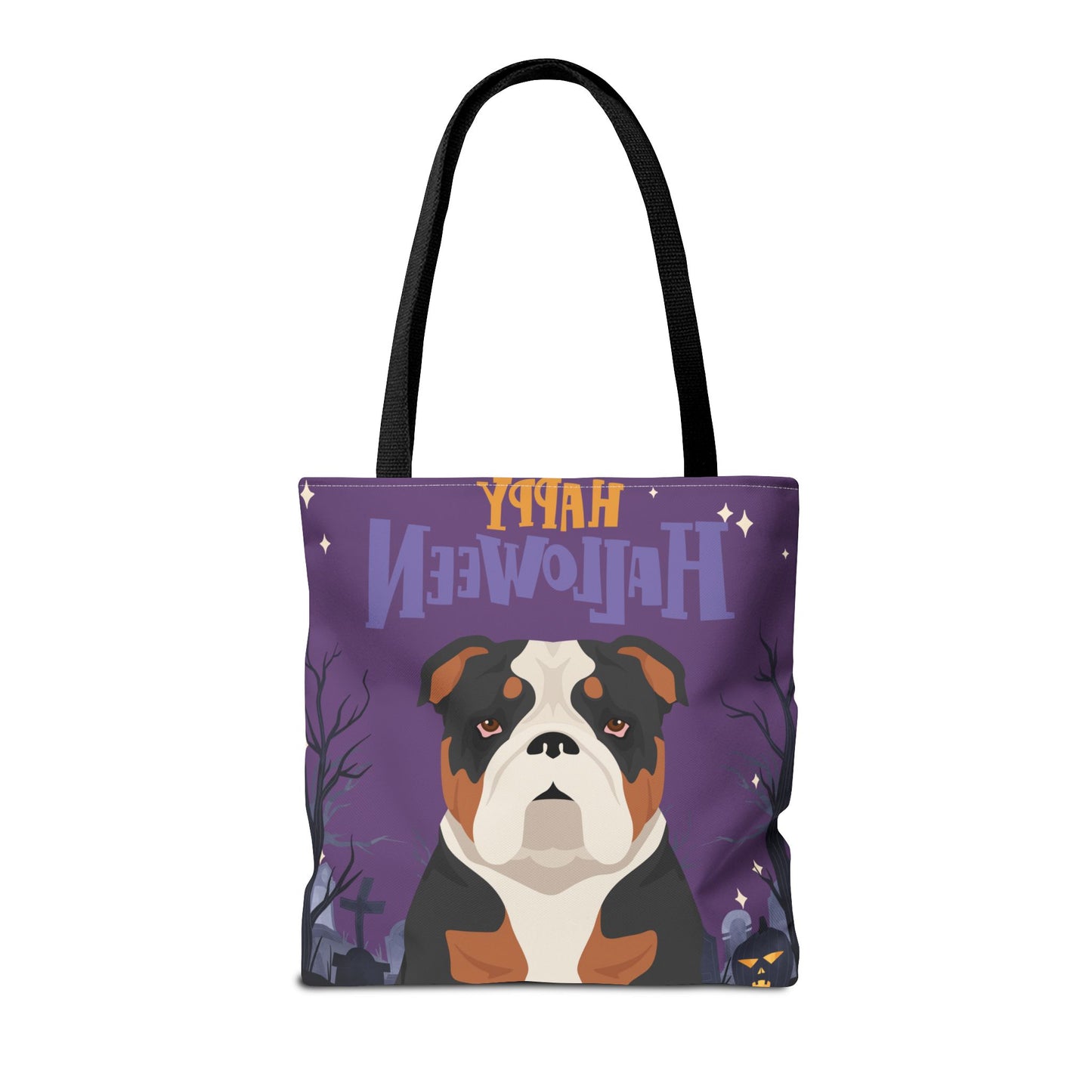 Bulldog Dog Happy Halloween Tote Bag 16x16