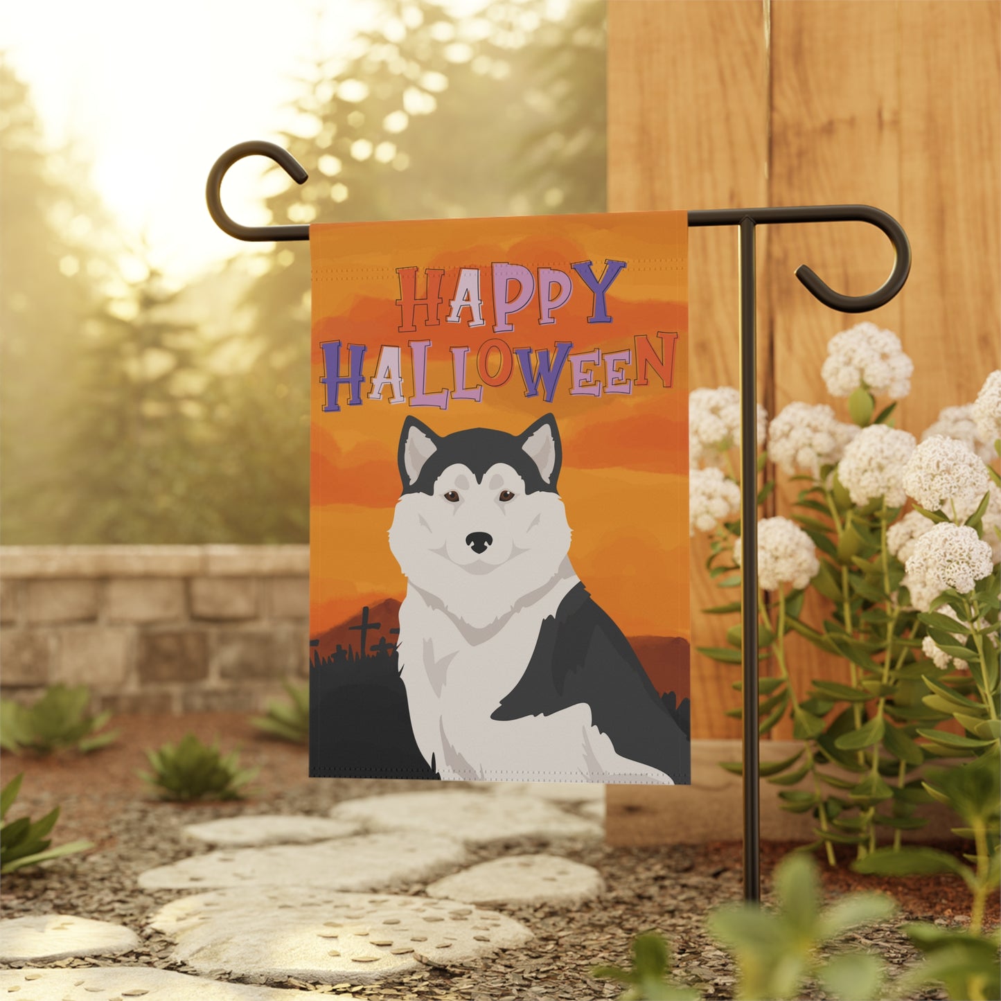 Greenland Dog Dog Halloween Garden Flag