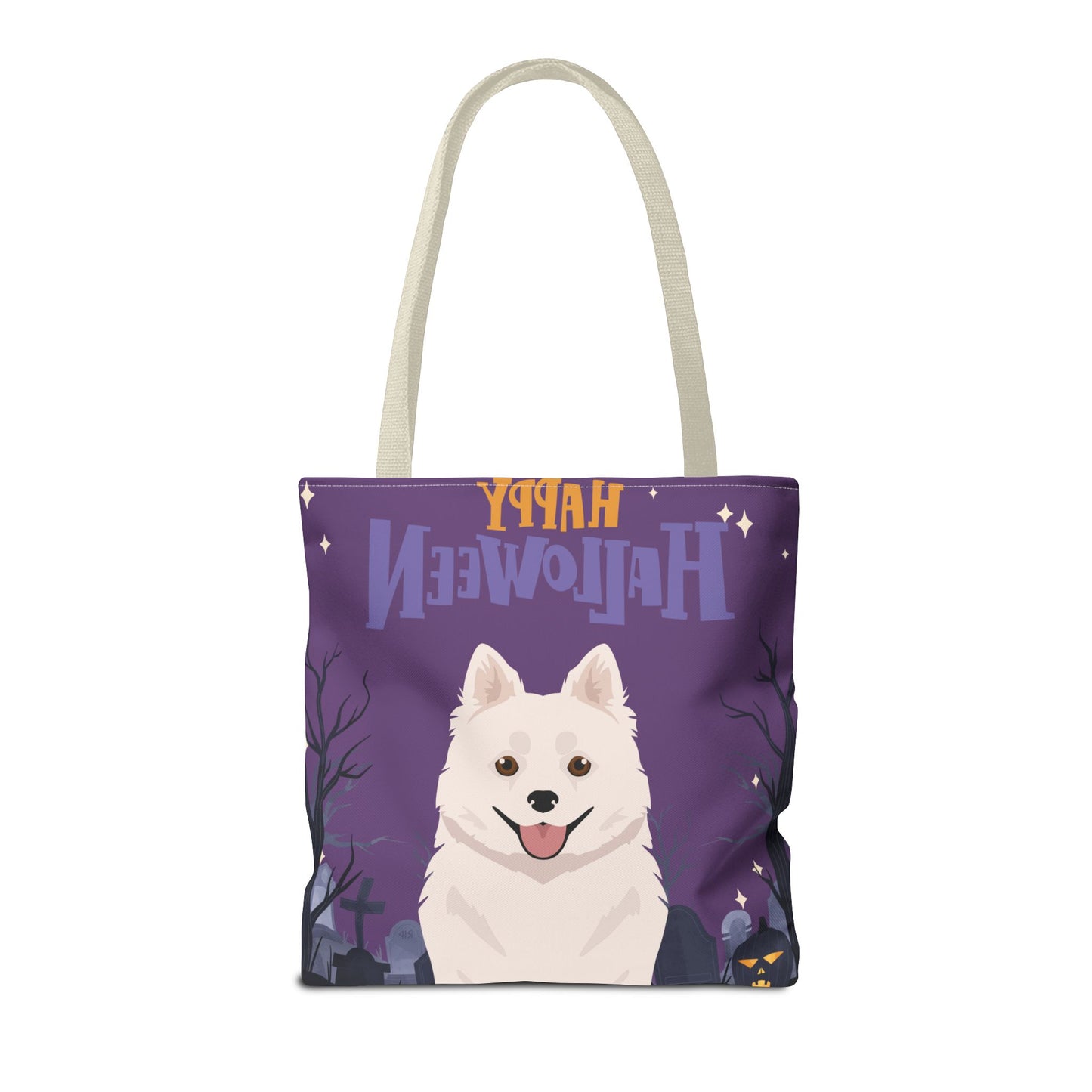 American Eskimo Dog Dog Happy Halloween Tote Bag 16x16