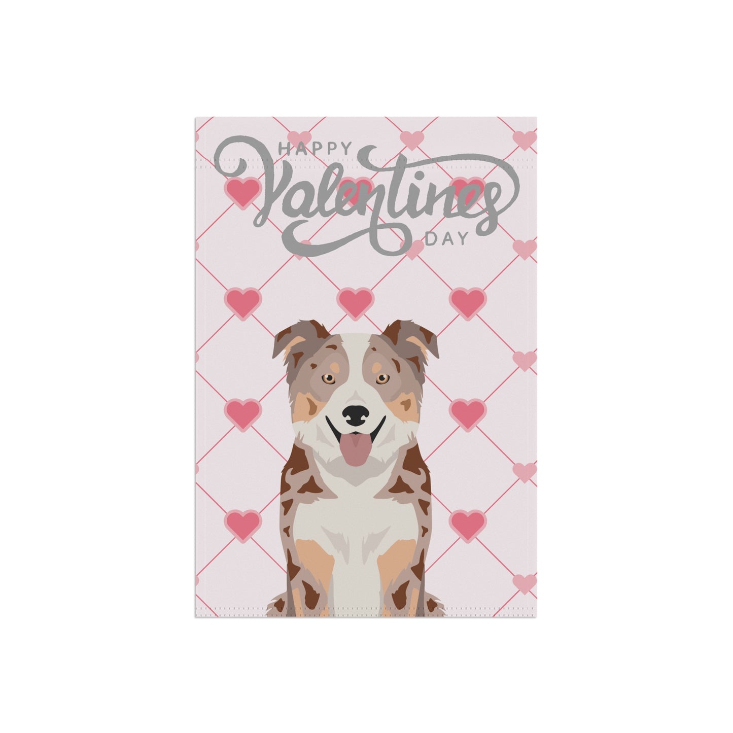 Border Collie Dog Valentines Day Garden Flag