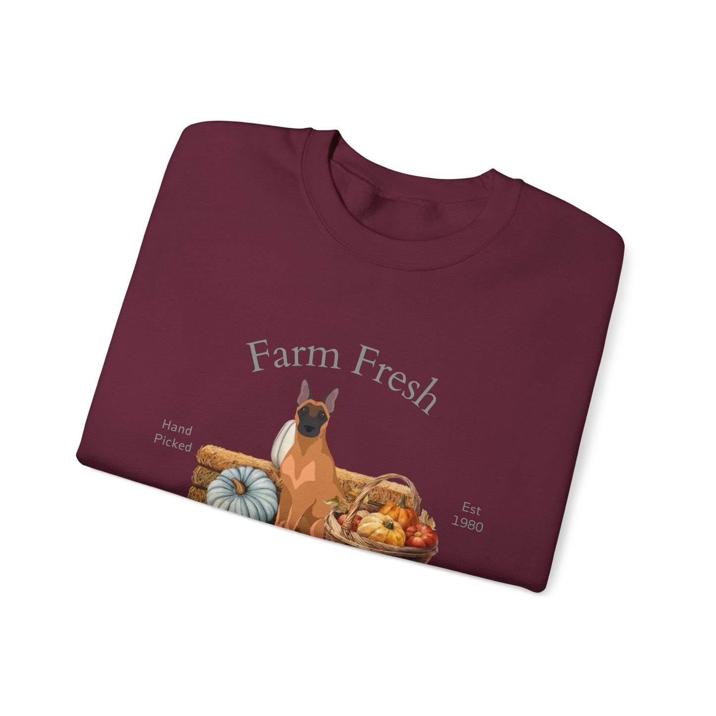 Belgian Malinois Dog Fall Farm Fresh Unisex Heavy Blend Crewneck Sweatshirt