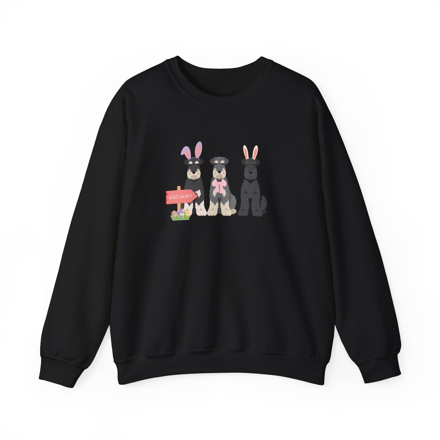 Schnauzer Dog Easter Unisex Heavy Blend Crewneck Sweatshirt, easter, Cute Dog Mom Gift