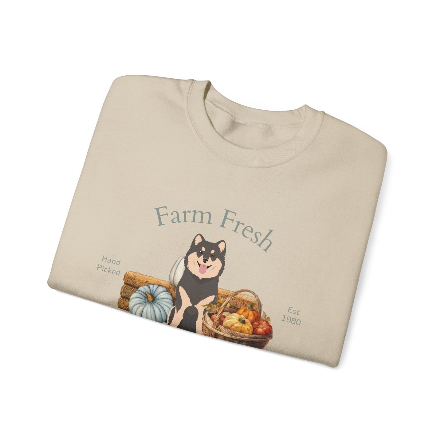 Finnish Lapphund Dog Fall Farm Fresh Unisex Heavy Blend Crewneck Sweatshirt