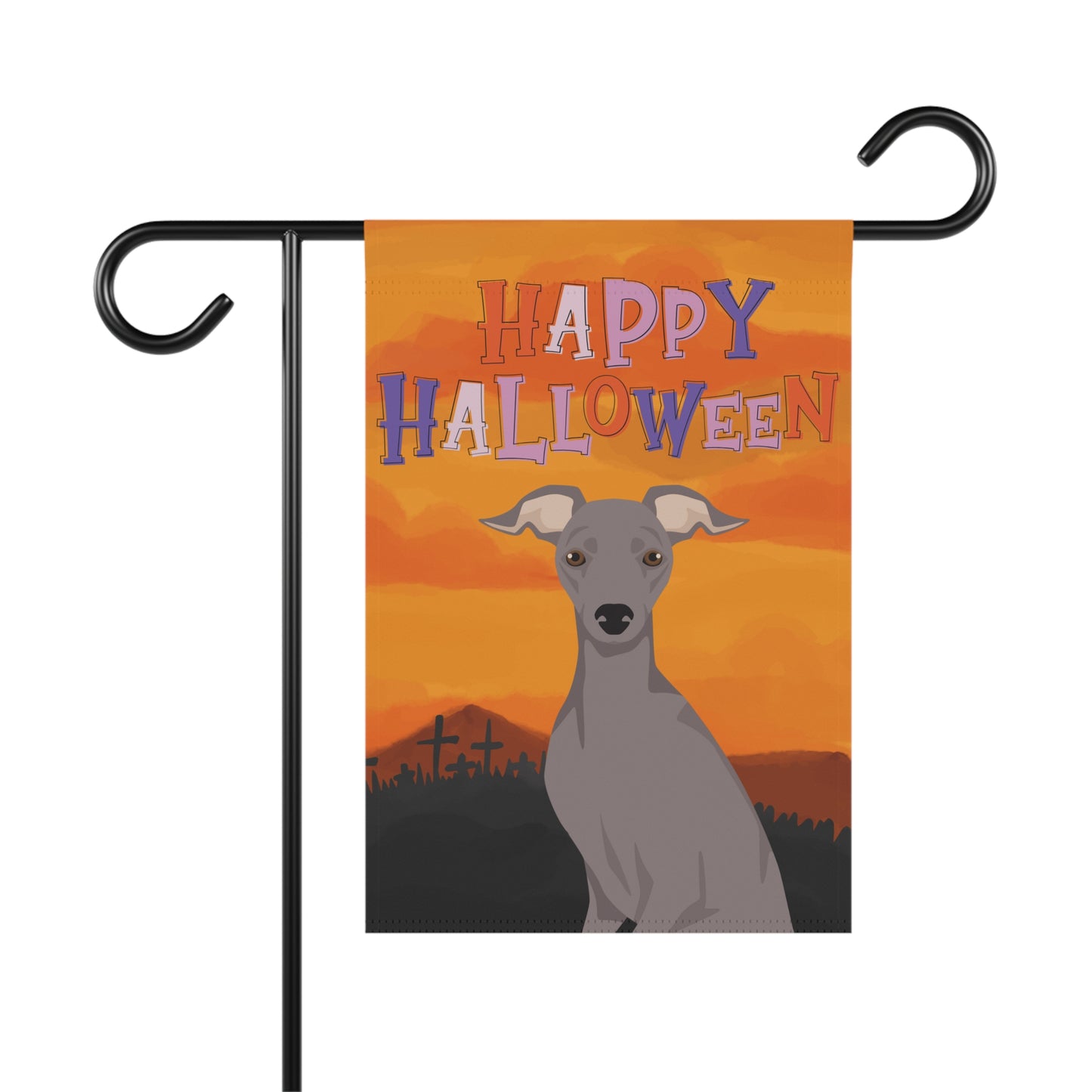 Italian Greyhound Dog Halloween Garden Flag