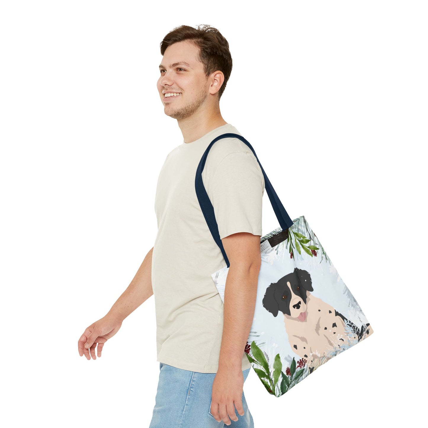 Wetterhoun Dog Christmas Holiday Tote Bag 16x16