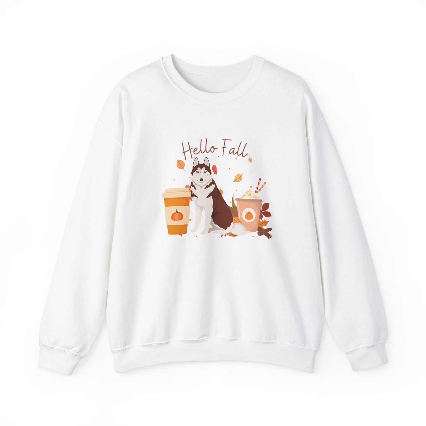 Siberian Husky Dog Fall Halloween Unisex Heavy Blend Crewneck Sweatshirt