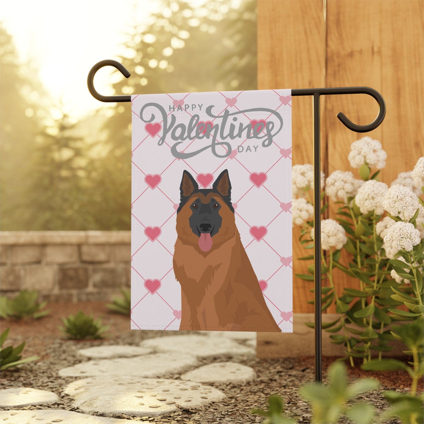Belgian Tervuren Dog Valentines Day Garden Flag