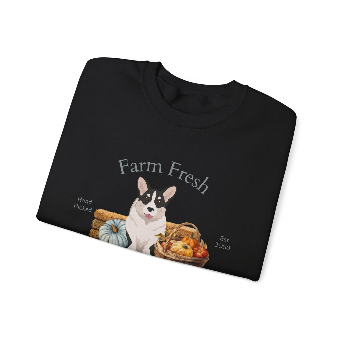 Cardigan Welsh Corgi Dog Fall Farm Fresh Unisex Heavy Blend Crewneck Sweatshirt