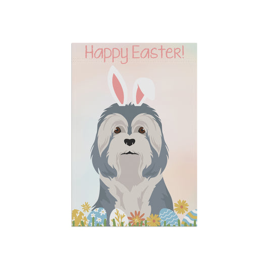 Lowchen Dog Happy Easter Garden Flag
