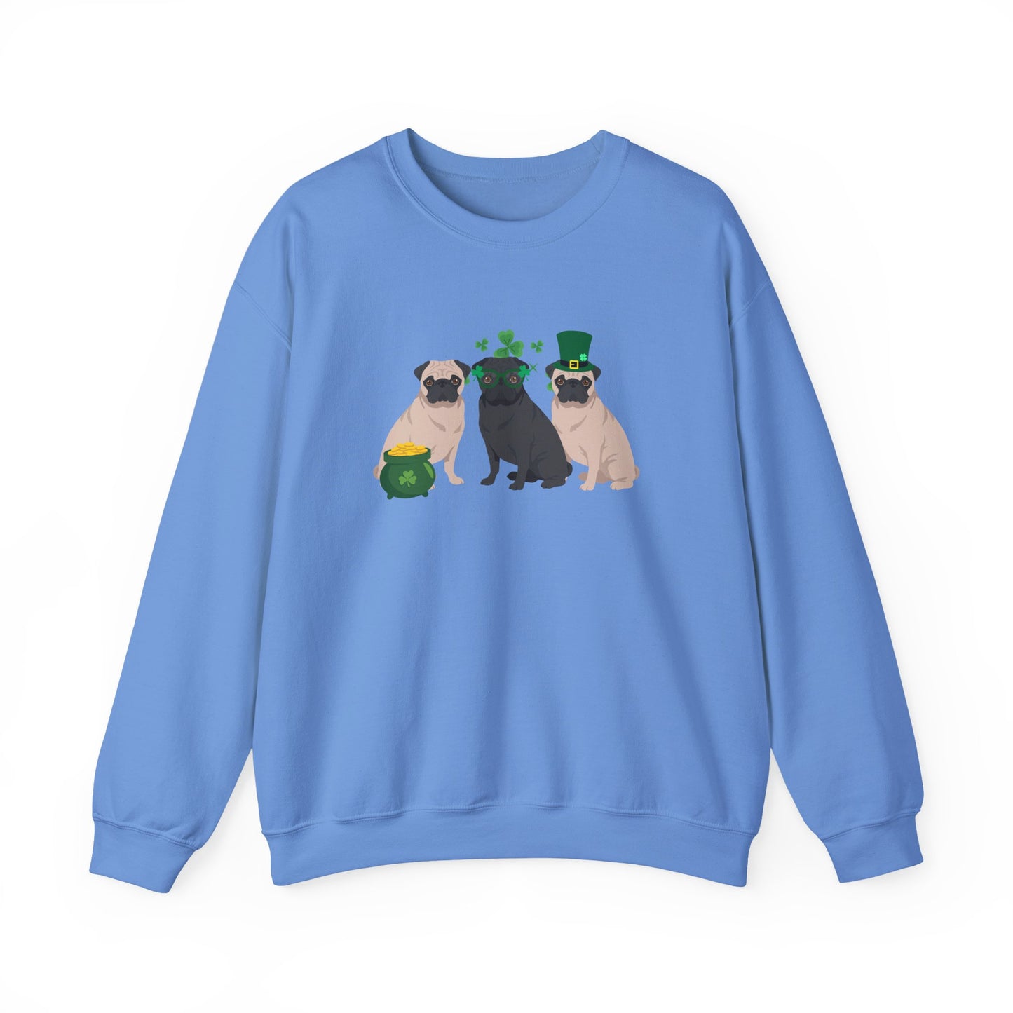 Pug Dog St Patricks Day Unisex Heavy Blend Crewneck Sweatshirt, St Pattys day, Cute Dog Mom Gift