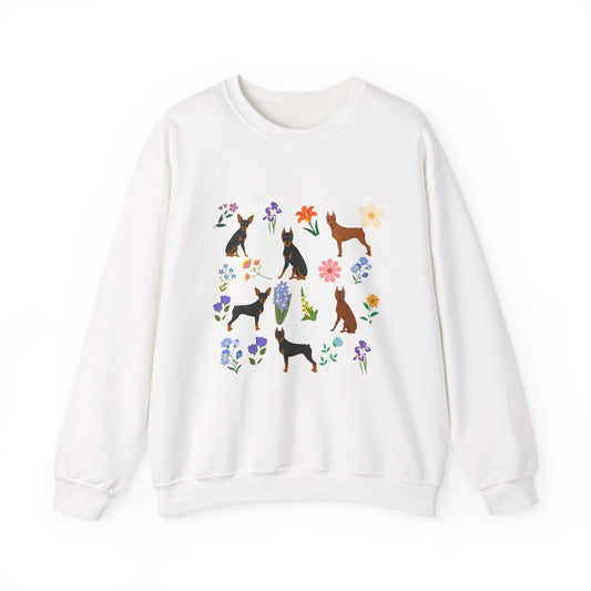 Minature Pinscher Dog Unisex Spring Cottage Core Crewneck Sweatshirt