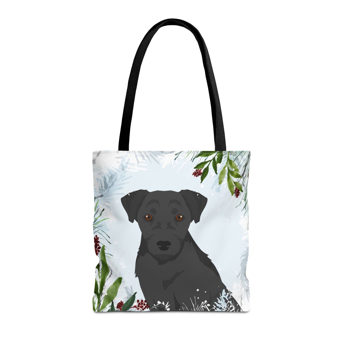 Patterdale Terrier Dog Christmas Holiday Tote Bag 16x16