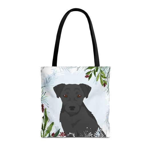 Patterdale Terrier Dog Christmas Holiday Tote Bag 16x16