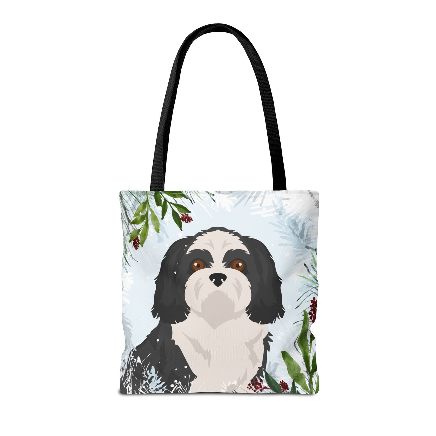 Shih Tzu Dog Christmas Holiday Tote Bag 16x16