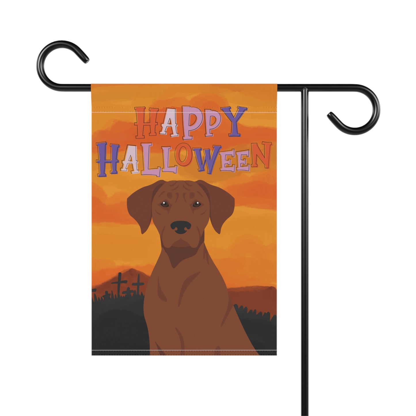 Rhodesian Ridgeback Dog Halloween Garden Flag