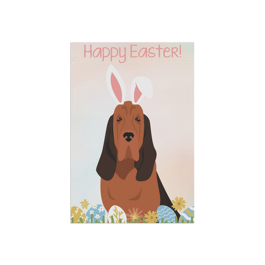 Bloodhound Dog Happy Easter Garden Flag