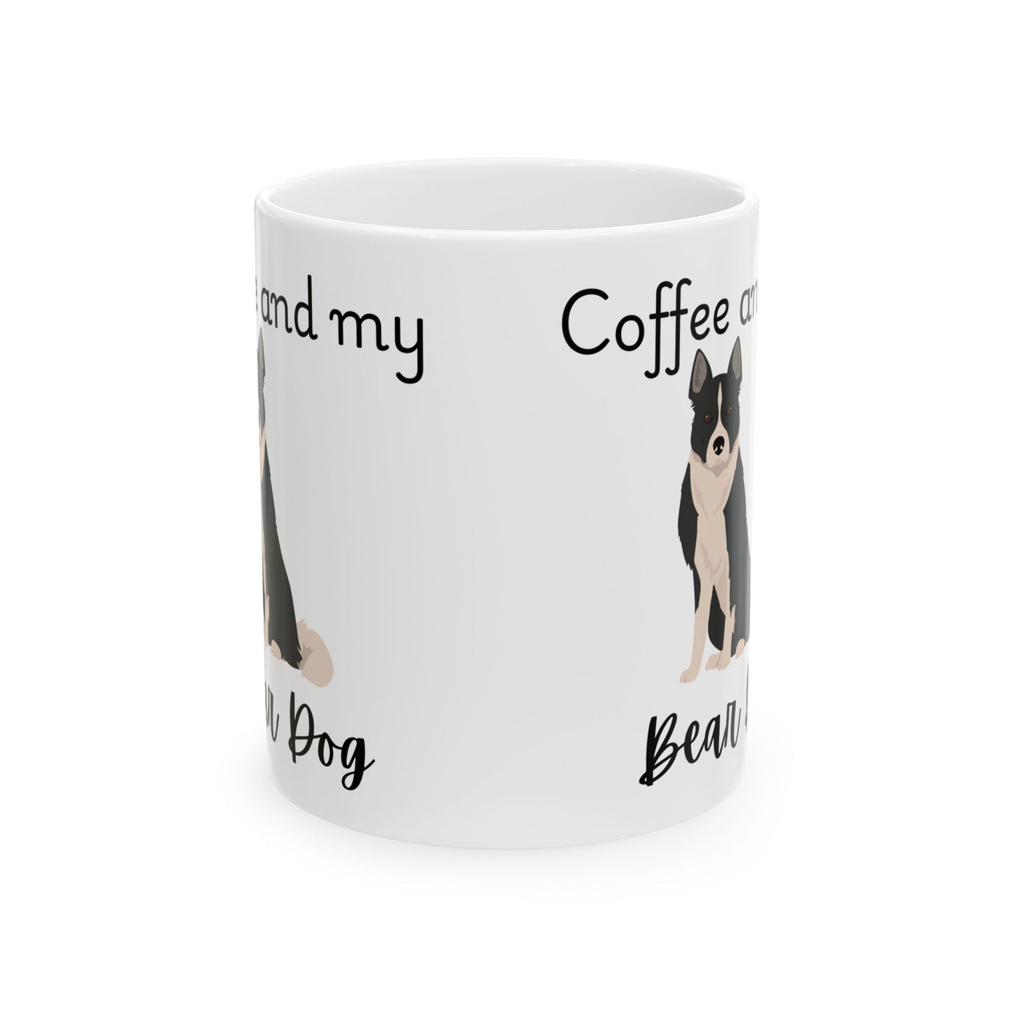 Coffee and My Bear Dog Ceramic Mug | Dog Lover Gift, Pet Owner Cup, Cute Mug for Dog Moms, Funny Mug for Coffee Lovers