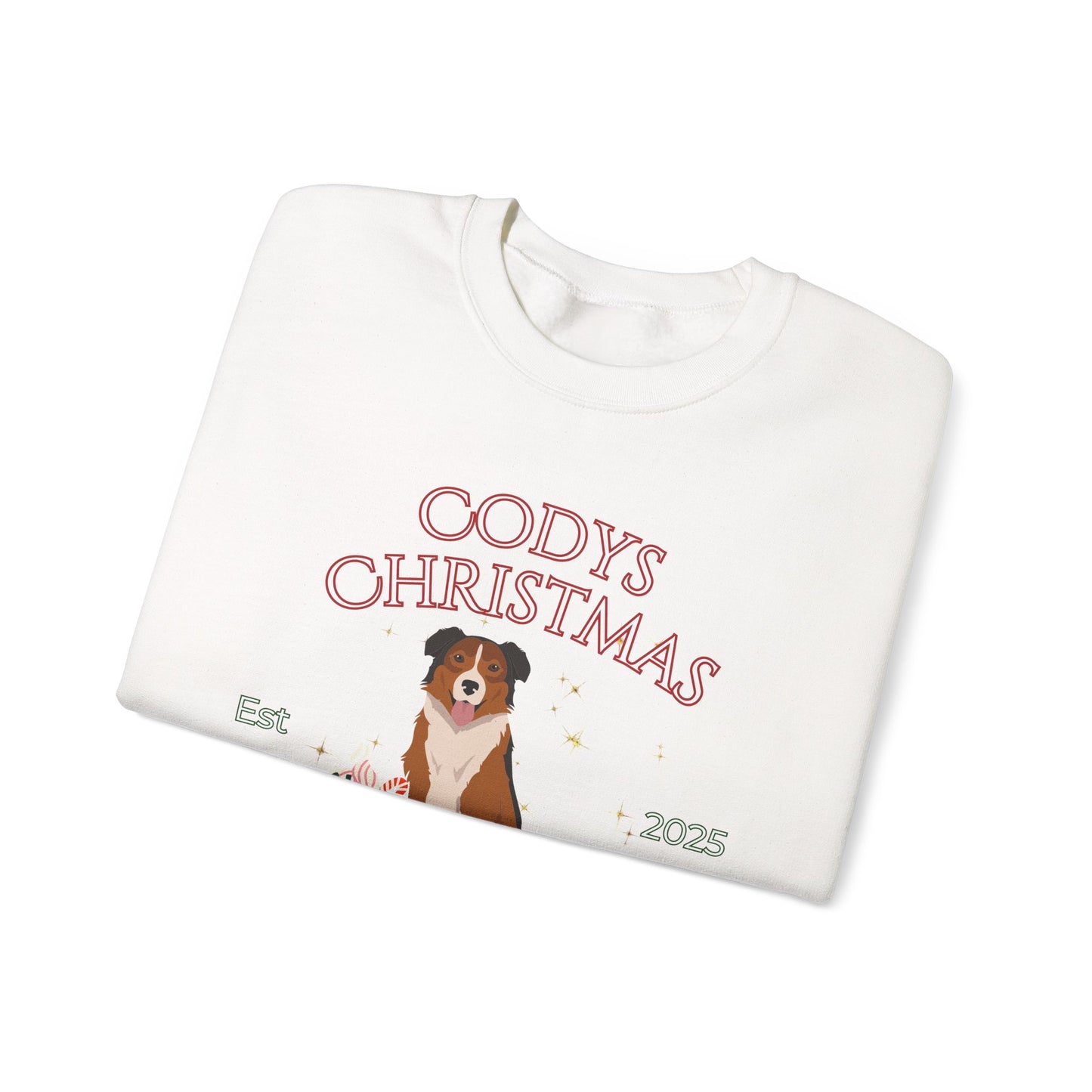 English Shepherd Dog Christmas Social Club Unisex Heavy Blend Crewneck Sweatshirt Custom Name