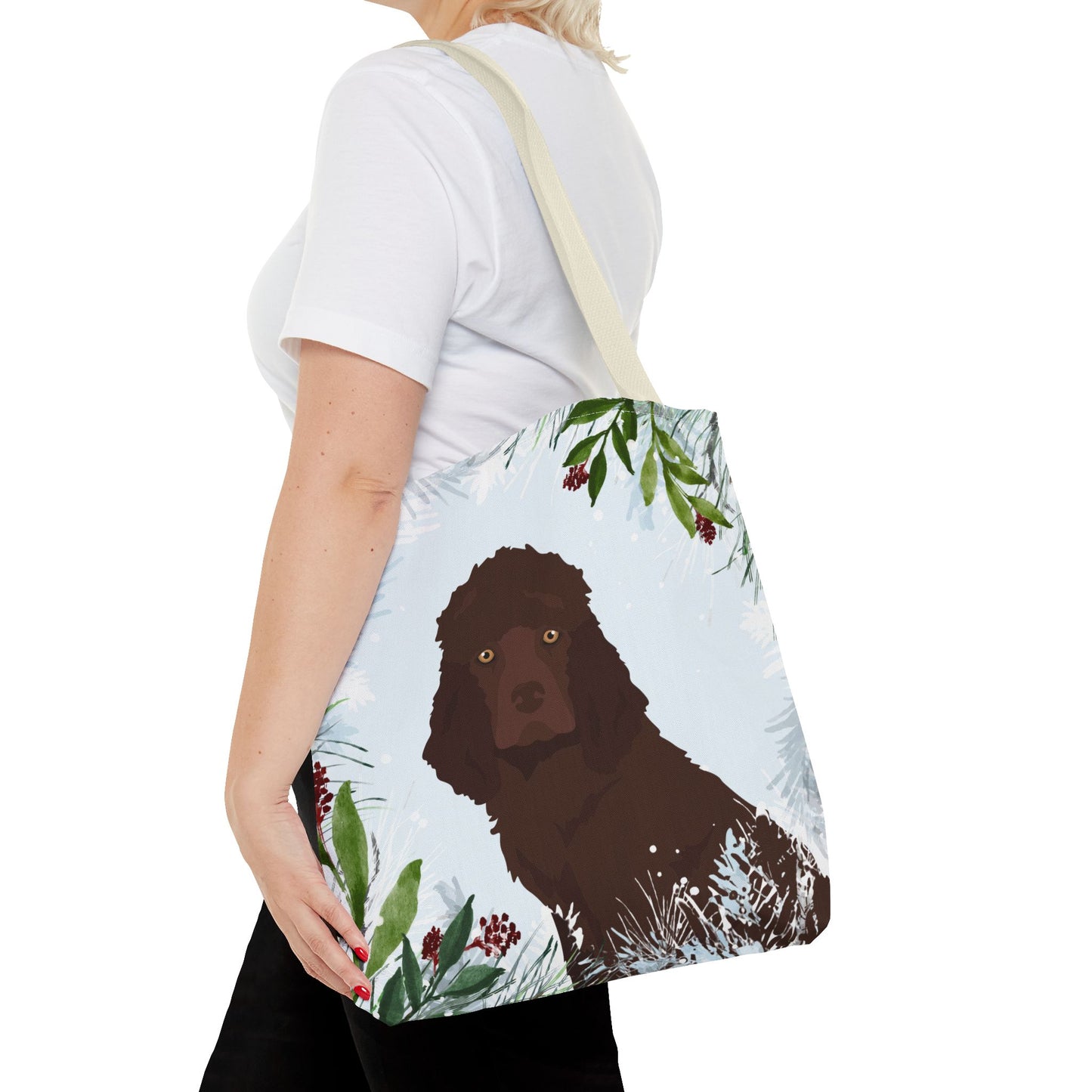 Irish Water Spaniel Dog Christmas Holiday Tote Bag 16x16