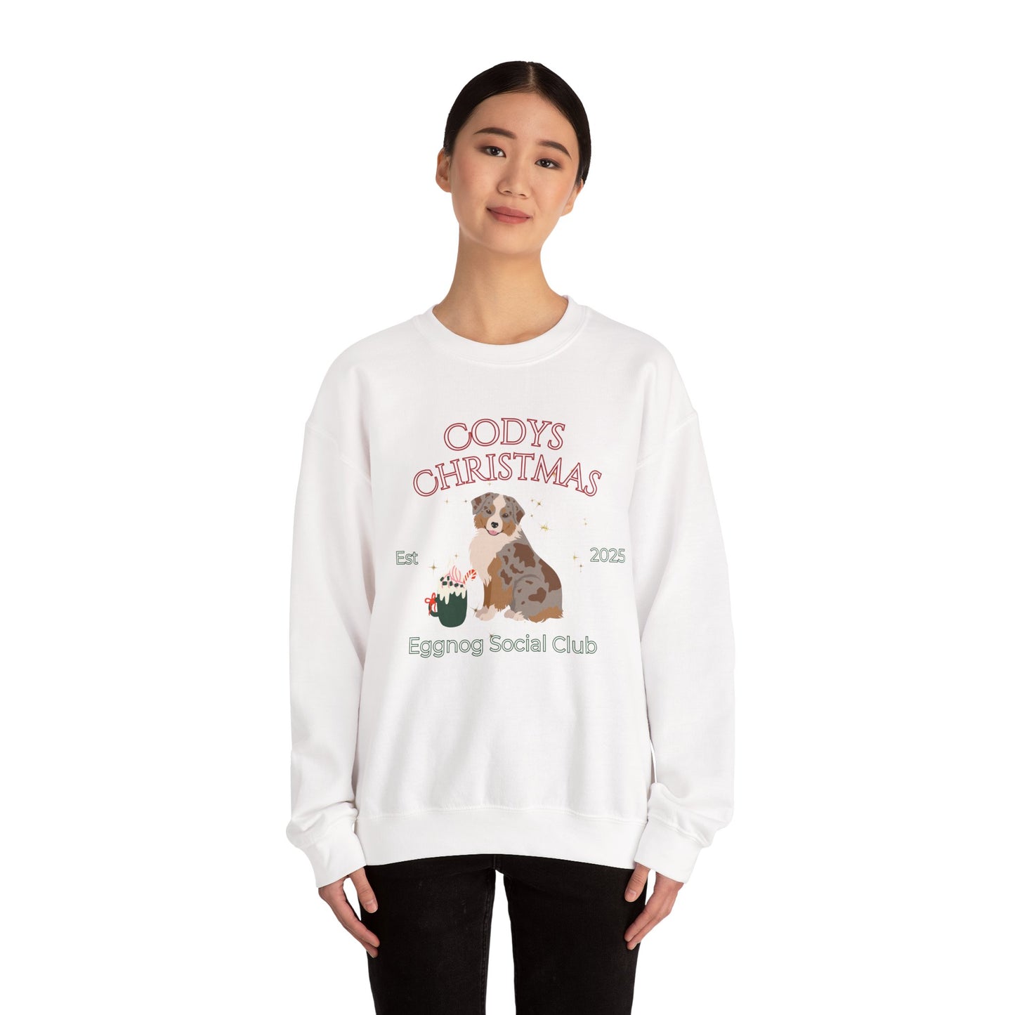 Miniature American Shepherd Dog Christmas Social Club Unisex Heavy Blend Crewneck Sweatshirt Custom Name