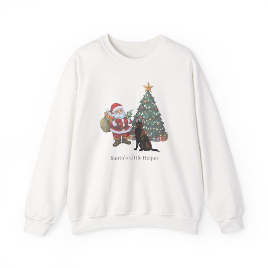 German Shepherd Dog Santa's Little Helper Unisex Heavy Blend Crewneck Sweatshirt