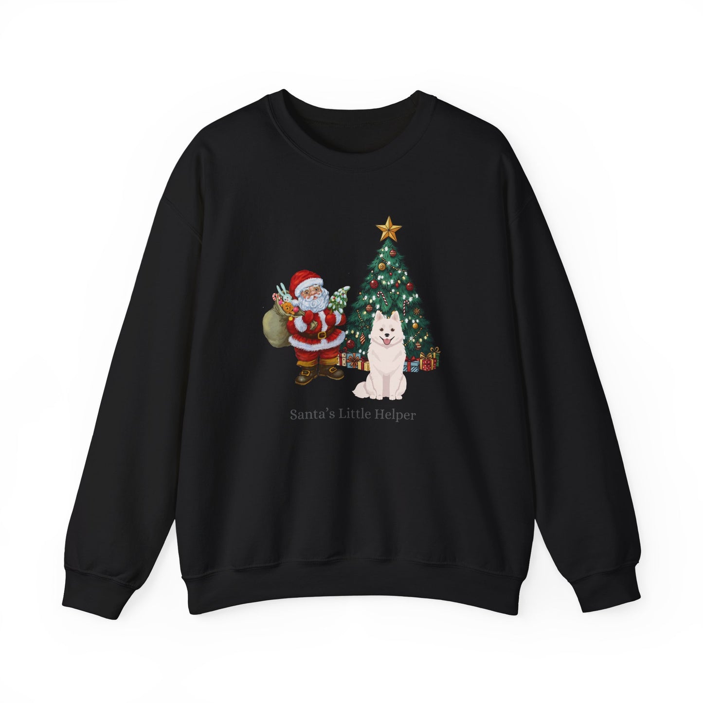 American Eskimo Dog Santa's Little Helper Unisex Heavy Blend Crewneck Sweatshirt