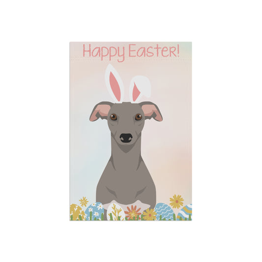 Whippet Dog Happy Easter Garden Flag
