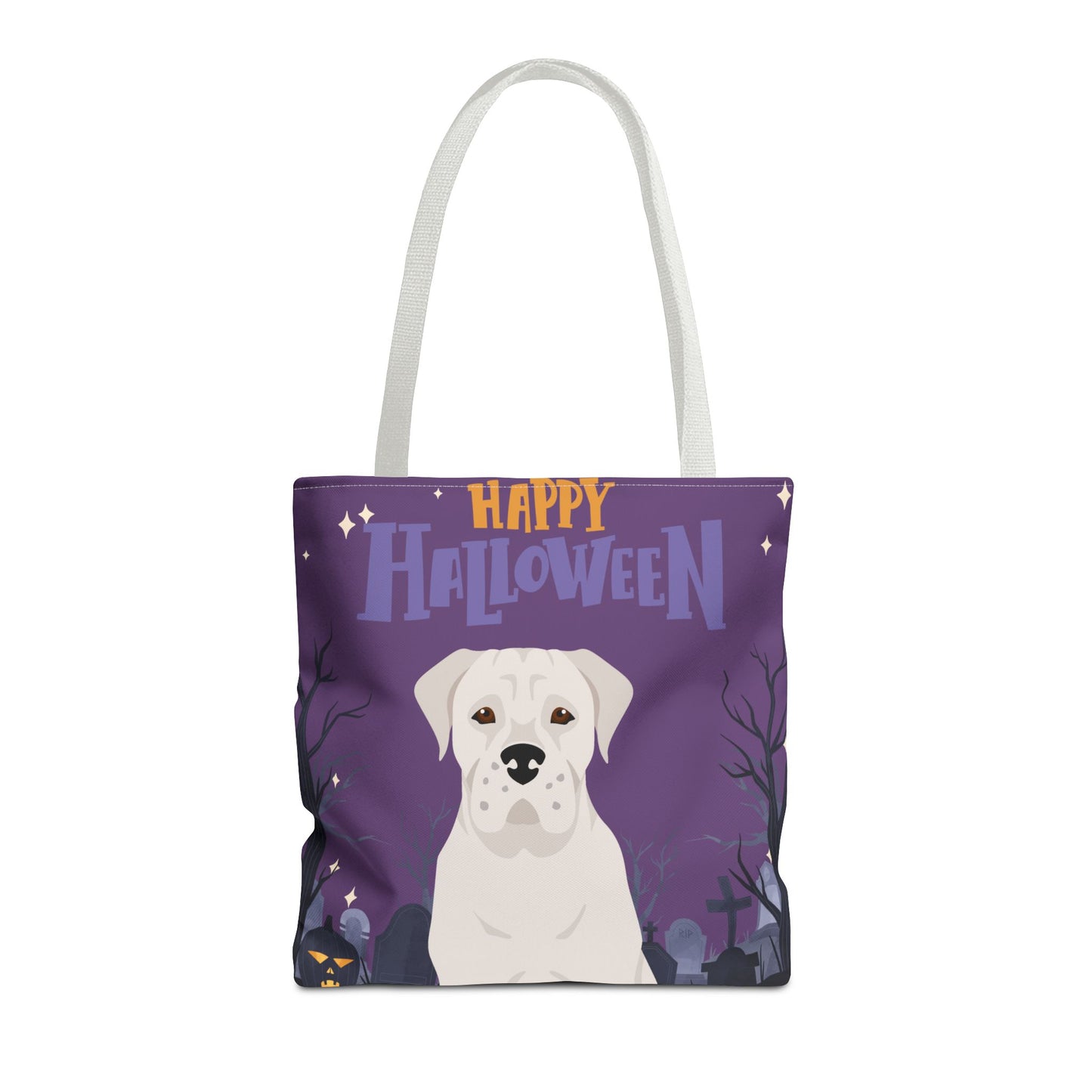 Dogo Argentino Dog Happy Halloween Tote Bag 16x16